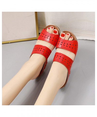 Women Non Slip Quick Drying Platform Sandals Fashion Summer Plus Size Open Toe Hollow Wedges Sandals Roman Style Women's Sand...