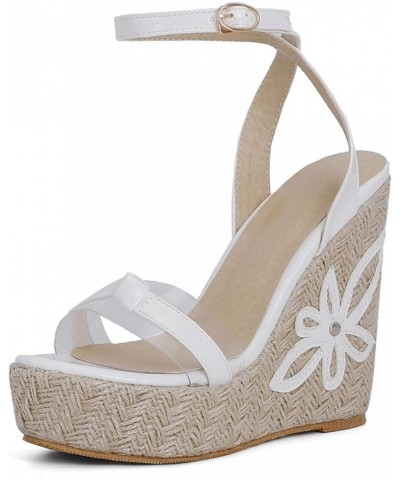 Patent Espadrilles Women Open Toe Fashion Wedge Sandals White 1 $25.59 Sandals