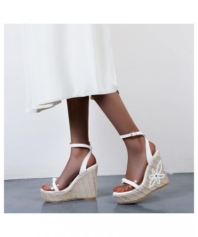 Patent Espadrilles Women Open Toe Fashion Wedge Sandals White 1 $25.59 Sandals