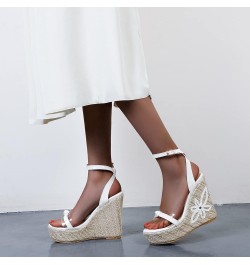 Patent Espadrilles Women Open Toe Fashion Wedge Sandals White 1 $25.59 Sandals