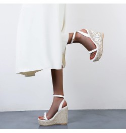 Patent Espadrilles Women Open Toe Fashion Wedge Sandals White 1 $25.59 Sandals