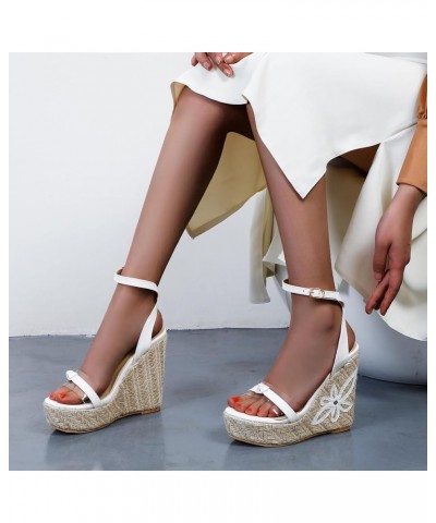 Patent Espadrilles Women Open Toe Fashion Wedge Sandals White 1 $25.59 Sandals