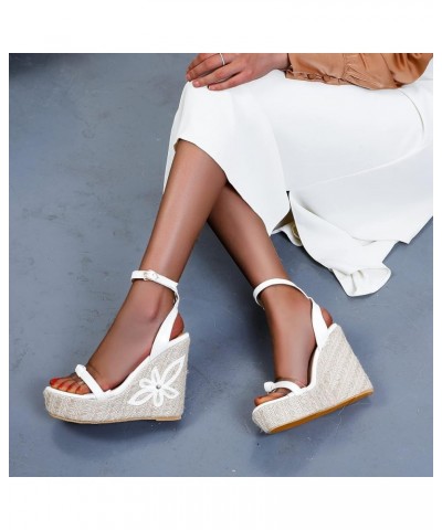 Patent Espadrilles Women Open Toe Fashion Wedge Sandals White 1 $25.59 Sandals