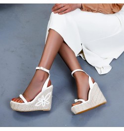 Patent Espadrilles Women Open Toe Fashion Wedge Sandals White 1 $25.59 Sandals