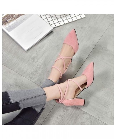 Dance Shoes For Women Line Dancing Casual Heeled Sandals For Women Dance Heels 3 Inch Half Soles Dance Shoes Womens Wo Pink-5...