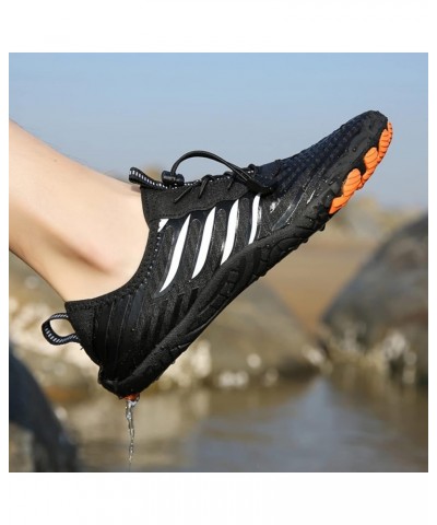 Summer Water Shoes Men and Women Quick Drying Shoes Hiking Swimming Diving Shoes Tracing Shoes Elastic Lace Up Stripes Fashio...