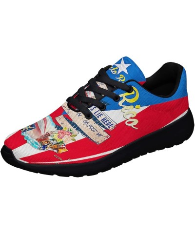 Mens Womens Puerto Rico Running Shoes,Athletic Tennis Walking Sneakers Casual Breathable Gym Shoes for Puerto Rico Fan My Hea...