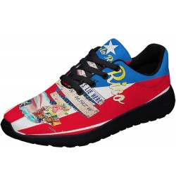 Mens Womens Puerto Rico Running Shoes,Athletic Tennis Walking Sneakers Casual Breathable Gym Shoes for Puerto Rico Fan My Hea...