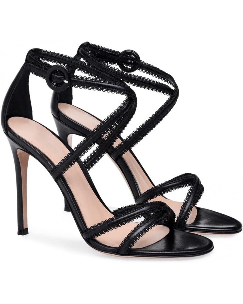 High Heels Cross Strap Super Heel Sandals Banquet Shoes Fashion Women's Shoes-White||43 44 Black $36.45 Sandals