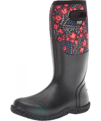 Women's Mesa Rain Boot Super Flowers Print - Black $39.48 Outdoor Shoes