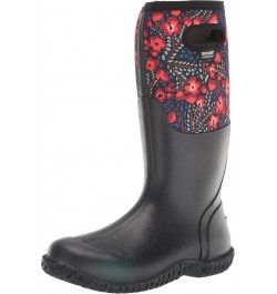 Women's Mesa Rain Boot Super Flowers Print - Black $39.48 Outdoor Shoes