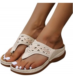 Slip on Shoes for Women Heel Shoes Memory Foam Orthotic Sandals Beach Summer Flip Flop Casual Walking Slide 51-lwvqg-e-beige ...