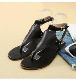 Sandals for Women Casual Summer Roman Open Toe Sandals Buckle Strap Leather Flat Sandal Walking Retro Women Fashion Slingback...