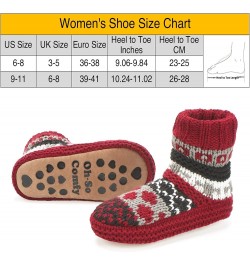 Chunky Knit Slipper Socks for Women, Sherpa Fleece Lined - Soft Non-slip Grip Soles, Cozy Gifts for Her Nodic Red $8.80 Slippers