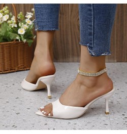 Flip Flops For Women Funny Slides For Women'S Heeled Sandals Slides For Women White Flats Shoes Women Sandals L-white $17.13 ...