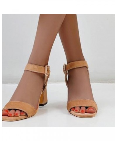 Womens Stiletto High Heels Dress Sandals Open Toe Ankle Buckle Strap Office Bridal Dance Dress Shoes for Women Light Tan $34....