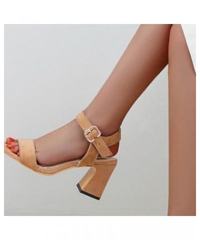 Womens Stiletto High Heels Dress Sandals Open Toe Ankle Buckle Strap Office Bridal Dance Dress Shoes for Women Light Tan $34....