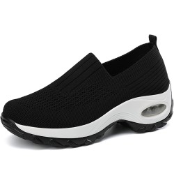 Women's Mesh Walking Shoes Sock Sneakers Slip on Platform Air Cushion Dance Shoes Black $19.69 Athletic Shoes