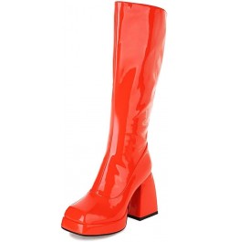 Womens Platform Heels Mid Calf Boots 10 Orange $36.17 Boots