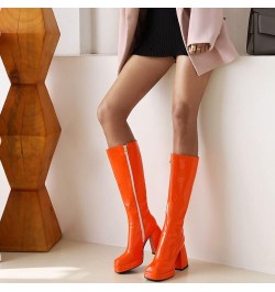 Womens Platform Heels Mid Calf Boots 10 Orange $36.17 Boots