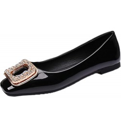 Women Flats Shoe, Dolly Shoes Rhinestone Buckle Flat Round Toe Soft Sole Shoes Breathable, for Any Occasion,Red,41 40 Black $...