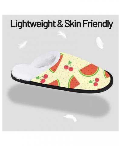 Slippers for Women Men Indoor and Outdoor Memory Foam Cozy Fuzzy House Slippers Soft Winter Warm Plush Bedroom Shoes Watermel...