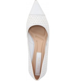 women's Darcy Pointed Toe Kitten Heel Pumps White Woven $33.88 Pumps