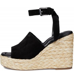 LTD Women's Nelly Espadrille Wedge Sandal Black Suede $30.07 Sandals