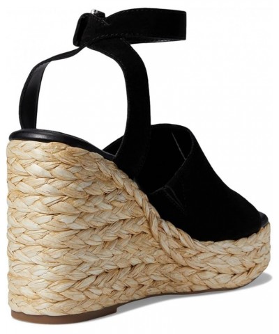 LTD Women's Nelly Espadrille Wedge Sandal Black Suede $30.07 Sandals