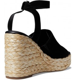 LTD Women's Nelly Espadrille Wedge Sandal Black Suede $30.07 Sandals