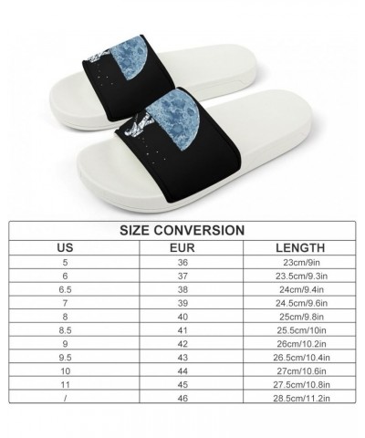 Funny Astronaut Weeding on Moon Home Slippers PVC Open Toe Shower Slippers Fashion Sandals for Men Women 43 (265mm) White-sty...