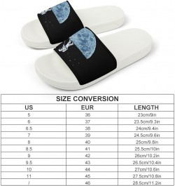 Funny Astronaut Weeding on Moon Home Slippers PVC Open Toe Shower Slippers Fashion Sandals for Men Women 43 (265mm) White-sty...