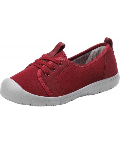 Women Casual Shoes Fashionable Simple and Solid Color All Seasons New Pattern Comfortable Thick Soled Shoe Combo Red $15.17 F...