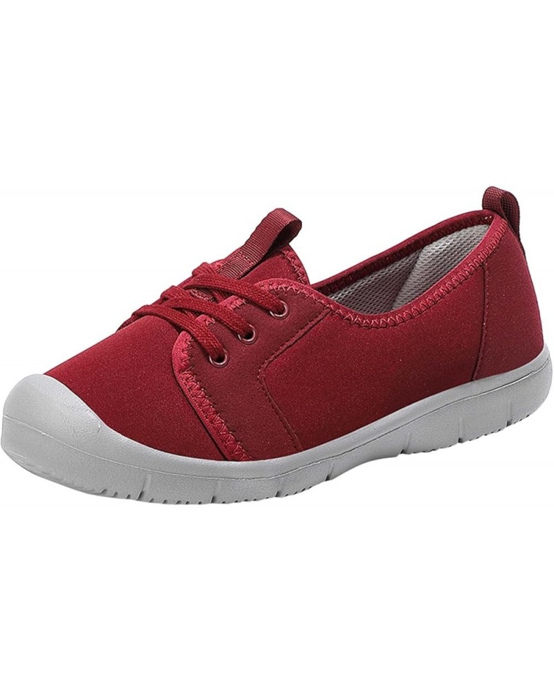 Women Casual Shoes Fashionable Simple and Solid Color All Seasons New Pattern Comfortable Thick Soled Shoe Combo Red $15.17 F...