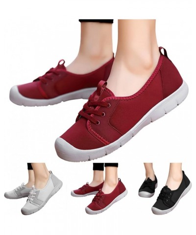 Women Casual Shoes Fashionable Simple and Solid Color All Seasons New Pattern Comfortable Thick Soled Shoe Combo Red $15.17 F...