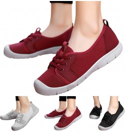 Women Casual Shoes Fashionable Simple and Solid Color All Seasons New Pattern Comfortable Thick Soled Shoe Combo Red $15.17 F...