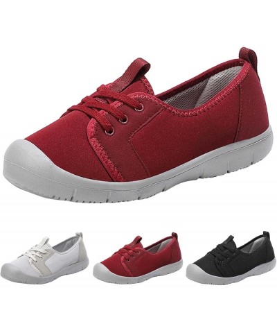 Women Casual Shoes Fashionable Simple and Solid Color All Seasons New Pattern Comfortable Thick Soled Shoe Combo Red $15.17 F...