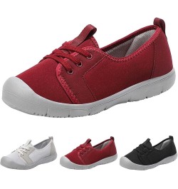 Women Casual Shoes Fashionable Simple and Solid Color All Seasons New Pattern Comfortable Thick Soled Shoe Combo Red $15.17 F...