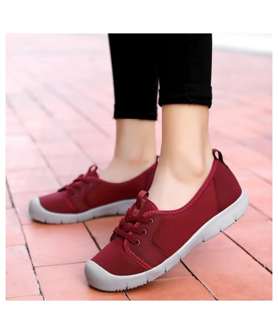 Women Casual Shoes Fashionable Simple and Solid Color All Seasons New Pattern Comfortable Thick Soled Shoe Combo Red $15.17 F...