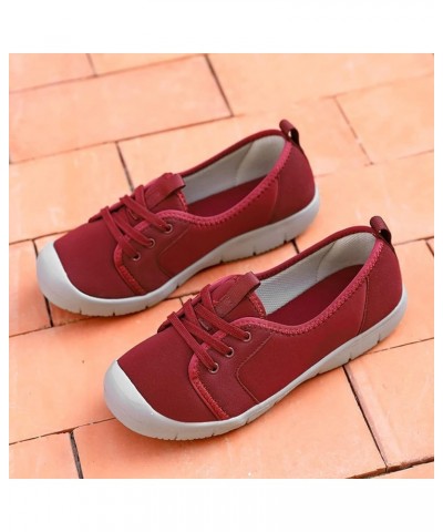 Women Casual Shoes Fashionable Simple and Solid Color All Seasons New Pattern Comfortable Thick Soled Shoe Combo Red $15.17 F...