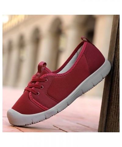 Women Casual Shoes Fashionable Simple and Solid Color All Seasons New Pattern Comfortable Thick Soled Shoe Combo Red $15.17 F...