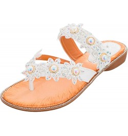 Sandals for Women Dress Summer 2023,Rhinestone Slip on Slipper Open Toe Sandal Low Heel Soft Sole Slide Sandal B White $10.69...