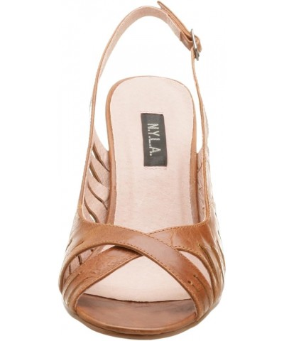 Women's Luvy Peep Toe Wedge Tan $23.93 Pumps