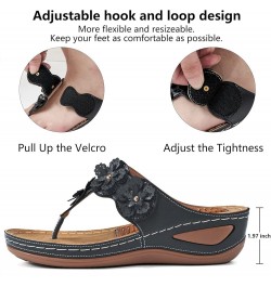 Summer Women's Casual Anti-Sliding Sandals Massage Pad Wedge Heels Slip-On Flip Flops Shoes Black $16.66 Sandals