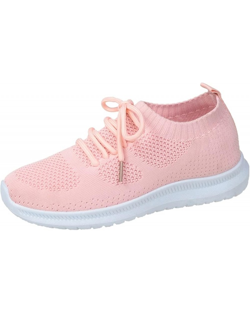 Womens Walking Sneakers Woven Shoes Running and Casual Sports Spring Shoes Flying Shoes Breathable Women Summer 6.5-7 Pink $2...