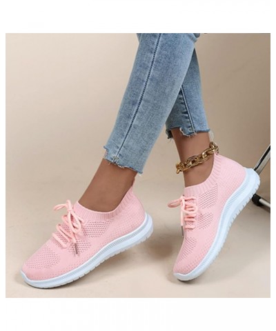 Womens Walking Sneakers Woven Shoes Running and Casual Sports Spring Shoes Flying Shoes Breathable Women Summer 6.5-7 Pink $2...