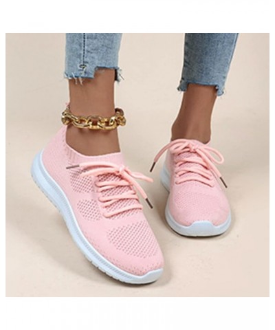 Womens Walking Sneakers Woven Shoes Running and Casual Sports Spring Shoes Flying Shoes Breathable Women Summer 6.5-7 Pink $2...