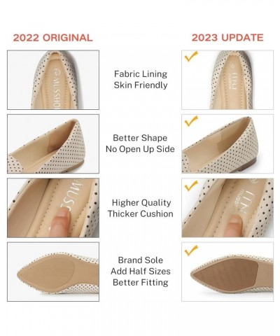 Flat Shoes Women Comfortable Slip on Women's Flats Beige Polka Dots $19.74 Flats