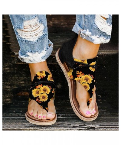 White Orthopedic Sandals for Women Comfy Walking Sandals for Women Black Dress Wedges for Women Dressy Comfortable Women's Sa...