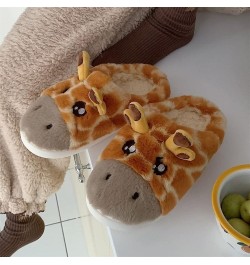 Women Cute Animal Fuzzy Slippers Soft Plush Lightweight House Slippers Slip-on Cozy Indoor Slippers Orange $17.09 Slippers